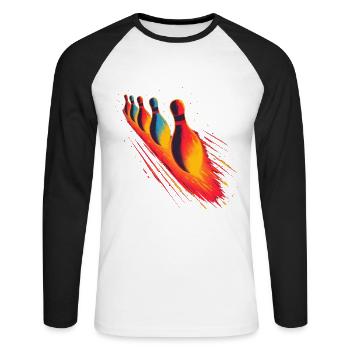 Bowling alley Steamwave - Unisex Long Sleeve Baseball T-Shirt - white/black - Front - Nik (191cm)