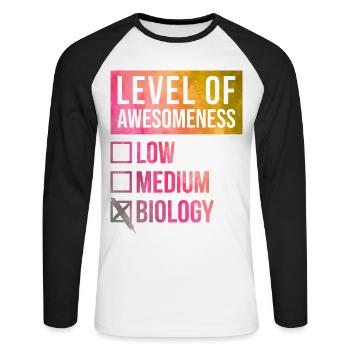 Biologie Biologie Biologie - T-shirt baseball manches longues Homme - blanc/noir - Devant - Nik (191cm)