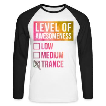 Trance Trance Trance - T-shirt baseball manches longues Homme - blanc/noir - Devant - Nik (191cm)