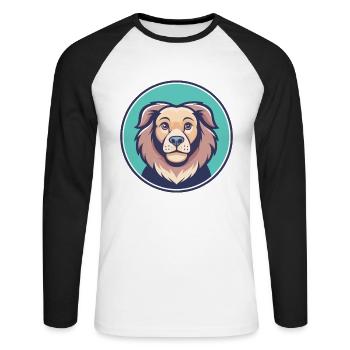 Carea Leones Hunderasse Cartoon Kawaii Clipart Haustier - Unisex Baseballshirt langarm - Weiß/Schwarz - Vorne - Nik (191cm)
