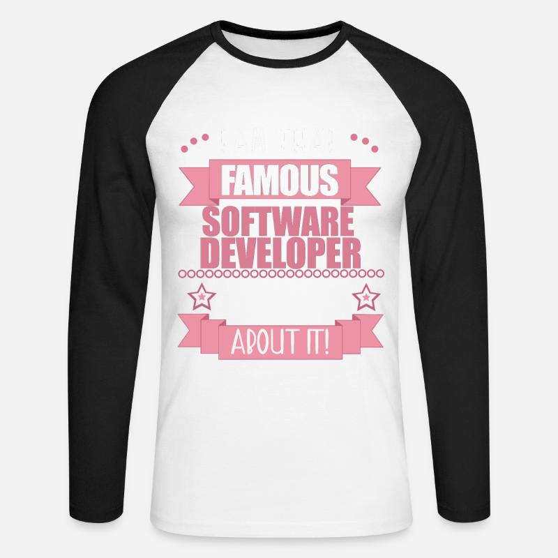 Software Developer Profession Ladies Gift - Unisex Long Sleeve Baseball T-Shirt - white/black