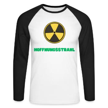 Hoffnungsstrahl - Unisex Baseballshirt langarm - Weiß/Schwarz - Vorne - Nik (191cm)