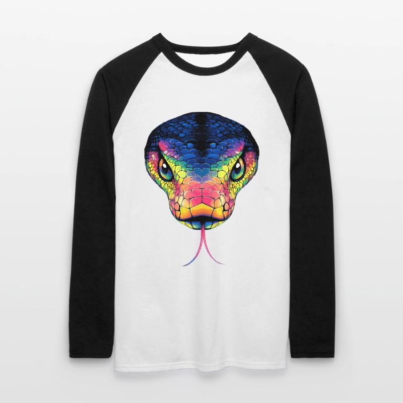 Serpent Python Cobra Mamba Serpent à sonnettes Serpent T-shirt baseball manches longues Homme
