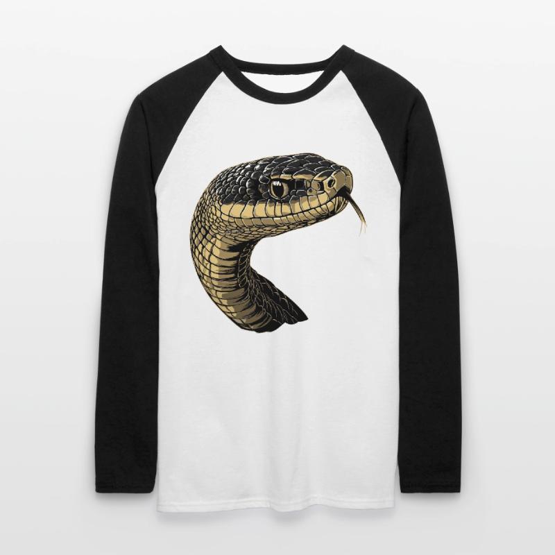 Serpent Python Cobra Mamba Serpent à sonnettes Serpent T-shirt baseball manches longues Homme