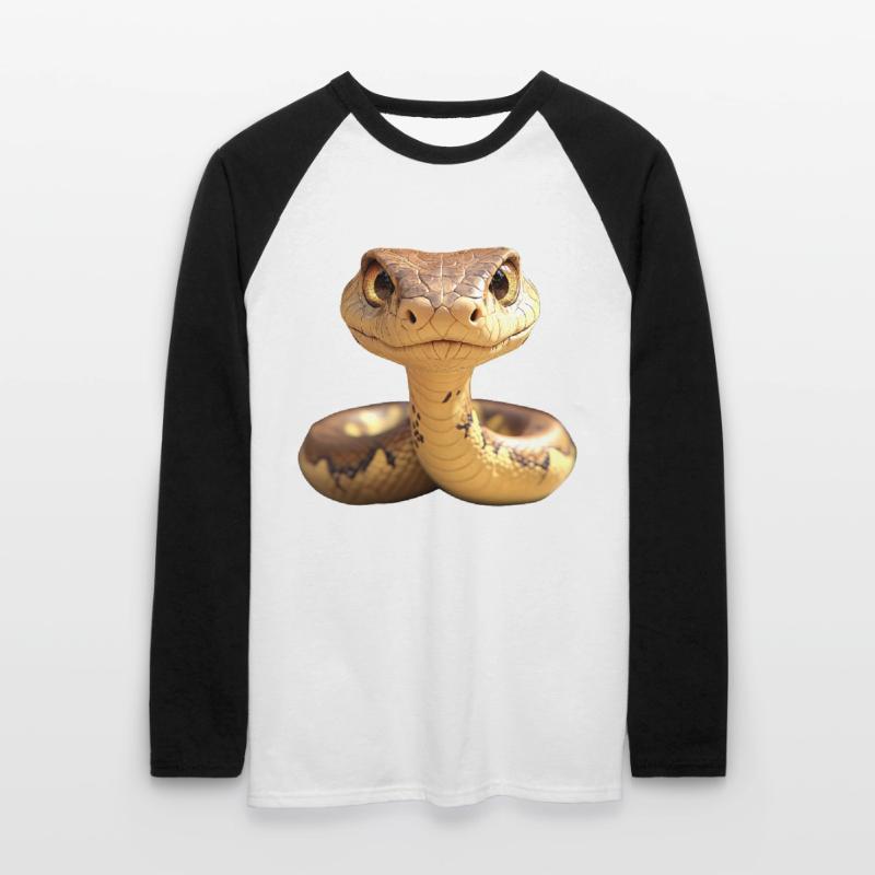 Schlange Python Kobra Mamba Klapperschlange Snake Unisex Baseballshirt langarm