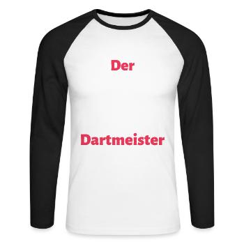 Le maître des fléchettes - T-shirt baseball manches longues Homme - blanc/noir - Devant - Nik (191cm)