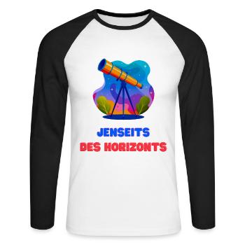 Au-delà de l’horizon - T-shirt baseball manches longues Homme - blanc/noir - Devant - Nik (191cm)