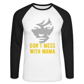Bold Motherhood Statement Design - Unisex Long Sleeve Baseball T-Shirt - white/black - Front - Nik (191cm)