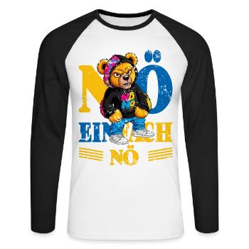 Grumpy Bear - Unisex Long Sleeve Baseball T-Shirt - white/black - Front - Nik (191cm)