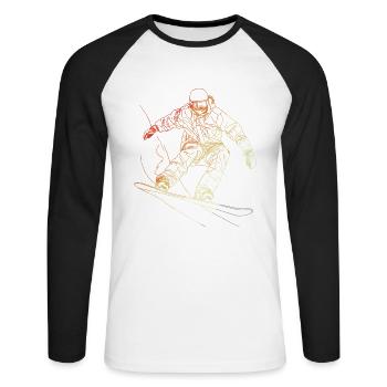 Snowboarder Sketch Retro - Unisex Long Sleeve Baseball T-Shirt - white/black - Front - Nik (191cm)