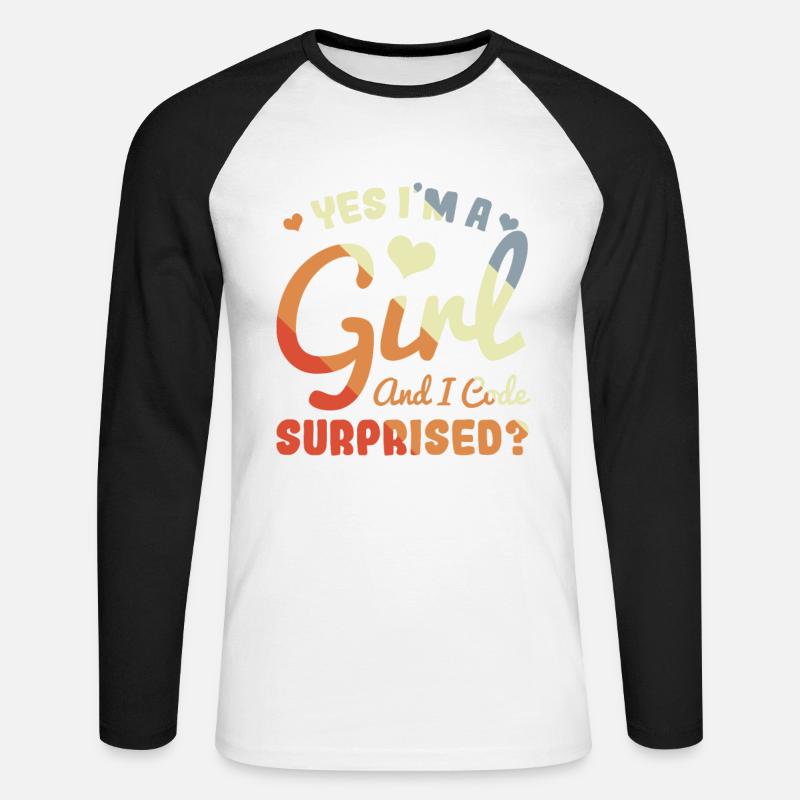 Developer - Unisex Long Sleeve Baseball T-Shirt - white/black