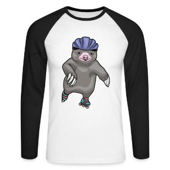 Maulwurf Inline skating Inline skates - Unisex Baseballshirt langarm - Weiß/Schwarz - Vorne - Nik (191cm)