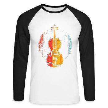 Violon Style BD - T-shirt baseball manches longues Homme - blanc/noir - Devant - Nik (191cm)