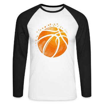 Basketball Ball Graphic - Unisex Long Sleeve Baseball T-Shirt - white/black - Front - Nik (191cm)