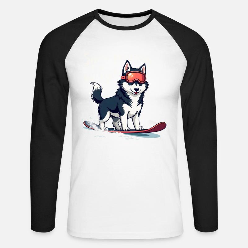 Kein Problem, ich bin ein Husky! - Unisex Baseballshirt langarm - Weiß/Schwarz