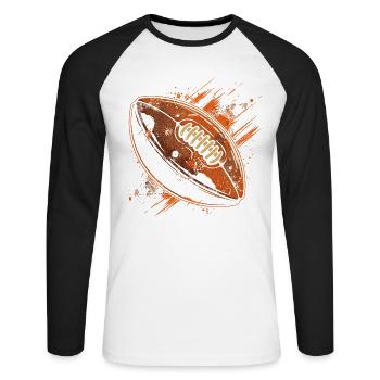 Football Ball - Unisex Long Sleeve Baseball T-Shirt - white/black - Front - Nik (191cm)