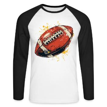 American Football Street Art - Unisex Long Sleeve Baseball T-Shirt - white/black - Front - Nik (191cm)