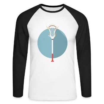 Graphique du bâton de crosse - T-shirt baseball manches longues Homme - blanc/noir - Devant - Nik (191cm)