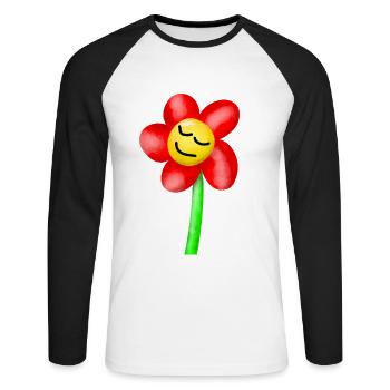 rêve fatigué fleur fleurs été - T-shirt baseball manches longues Homme - blanc/noir - Devant - Nik (191cm)