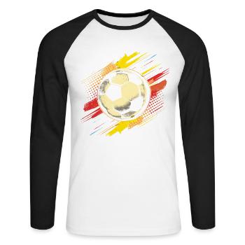 Fußball Vintage - Unisex Baseballshirt langarm - Weiß/Schwarz - Vorne - Nik (191cm)