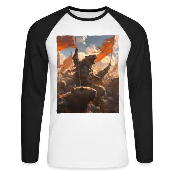 Epic Capybara Revolution Artful Painting - Unisex Long Sleeve Baseball T-Shirt - white/black - Front - Nik (191cm)