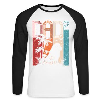 Leo Family Dad High 2 Gift Dad's Father's Day - Unisex Long Sleeve Baseball T-Shirt - white/black - Front - Nik (191cm)