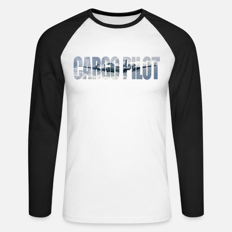 Cargo pilot DC-4 - Unisex Baseballshirt langarm - Weiß/Schwarz