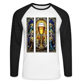 Churches Window Beer Men's Day Ascension Day - Unisex Long Sleeve Baseball T-Shirt - white/black - Front - Nik (191cm)