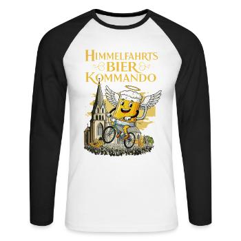Ascension Beer Command - Funny Father's Day - Unisex Long Sleeve Baseball T-Shirt - white/black - Front - Nik (191cm)