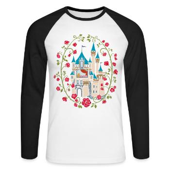 Sleeping Beauty Castle Fairy Tale - Unisex Long Sleeve Baseball T-Shirt - white/black - Front - Nik (191cm)
