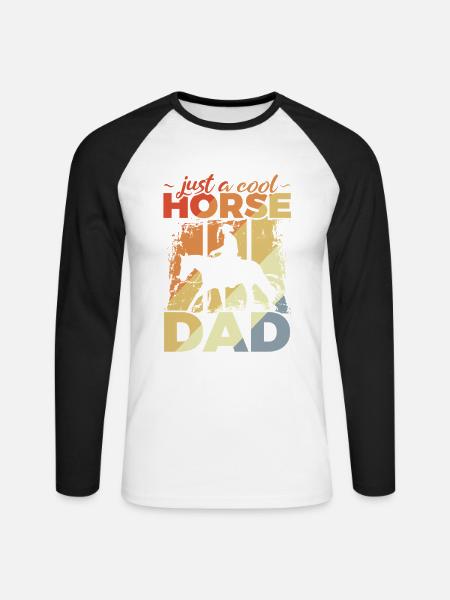 Cool Horse Dad - Unisex Baseballshirt langarm - Weiß/Schwarz