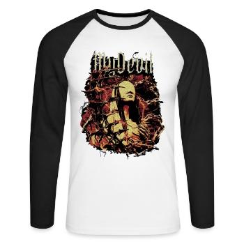 Little Devil /Dark / Gothic / Horror - Unisex Long Sleeve Baseball T-Shirt - white/black - Front - Nik (191cm)