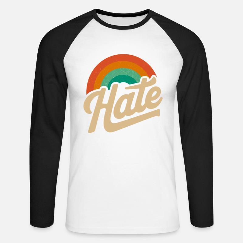 Hate aber auf eine nette weise - Unisex Baseballshirt langarm - Weiß/Schwarz