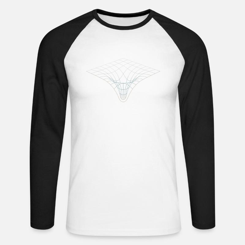 Relativity Geometry – Space-Time Curvature Physics - Unisex Long Sleeve Baseball T-Shirt - white/black