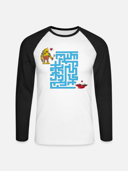 Das Labyrinth der Liebe - Unisex Baseballshirt langarm - Weiß/Schwarz