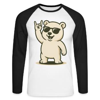 Arctic Rocker - Unisex Long Sleeve Baseball T-Shirt - white/black - Front - Nik (191cm)