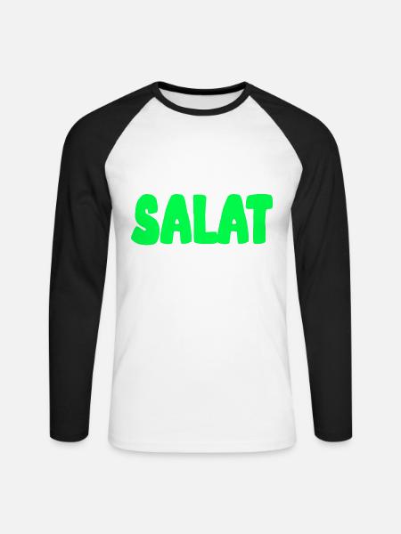 Ich Bin Salat Intolerant Fleischesser - Unisex Baseballshirt langarm - Weiß/Schwarz