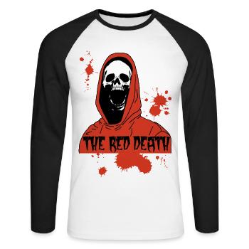 La mort rouge - T-shirt baseball manches longues Homme - blanc/noir - Devant - Nik (191cm)