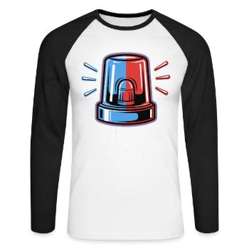 Ambulance Sirene - Unisex Baseballshirt langarm - Weiß/Schwarz - Vorne - Nik (191cm)