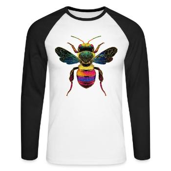 abeilles apiculteur miel apiculteur abeilles abeille mignonne - T-shirt baseball manches longues Homme - blanc/noir - Devant - Nik (191cm)