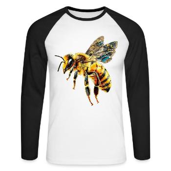 abeilles apiculteur miel apiculteur abeilles abeille mignonne - T-shirt baseball manches longues Homme - blanc/noir - Devant - Nik (191cm)