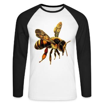 abeilles apiculteur miel apiculteur abeilles abeille mignonne - T-shirt baseball manches longues Homme - blanc/noir - Devant - Nik (191cm)