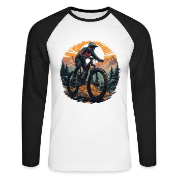 Vtt - T-shirt baseball manches longues Homme - blanc/noir - Devant - Nik (191cm)