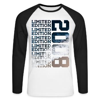 ÉDITION LIMITÉE 2008 18 ANS 18 ANS - T-shirt baseball manches longues Homme - blanc/noir - Devant - Nik (191cm)