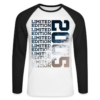 ÉDITION LIMITÉE 2005 21 ANS 21E ANNIVERSAIRE - T-shirt baseball manches longues Homme - blanc/noir - Devant - Nik (191cm)