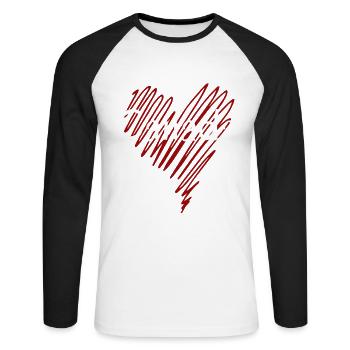 I love Canada, Canadian pride - Unisex Long Sleeve Baseball T-Shirt - white/black - Front - Nik (191cm)