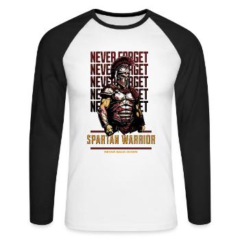 Spartan Warrior - Unisex Long Sleeve Baseball T-Shirt - white/black - Front - Nik (191cm)