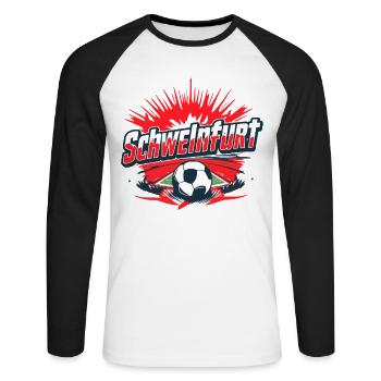 Schweinfurt Football Merchandise - Unisex Long Sleeve Baseball T-Shirt - white/black - Front - Nik (191cm)
