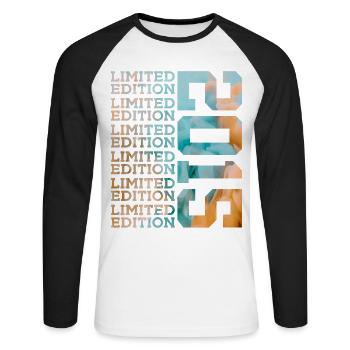 ÉDITION LIMITÉE 2015 11 ANS 11E ANNIVERSAIRE - T-shirt baseball manches longues Homme - blanc/noir - Devant - Nik (191cm)