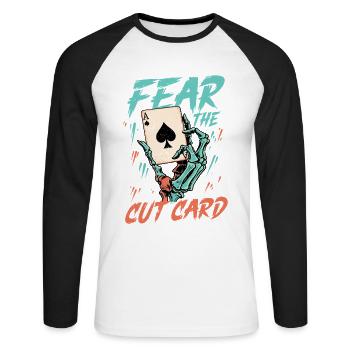 Cribbage Fear La carte coupée - T-shirt baseball manches longues Homme - blanc/noir - Devant - Nik (191cm)